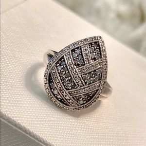 Black & White Diamond Sterling Silver Ring
